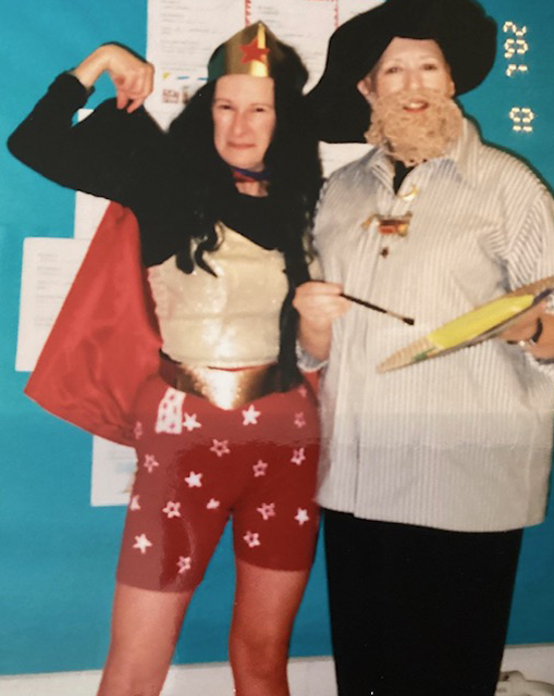 two women in costumes